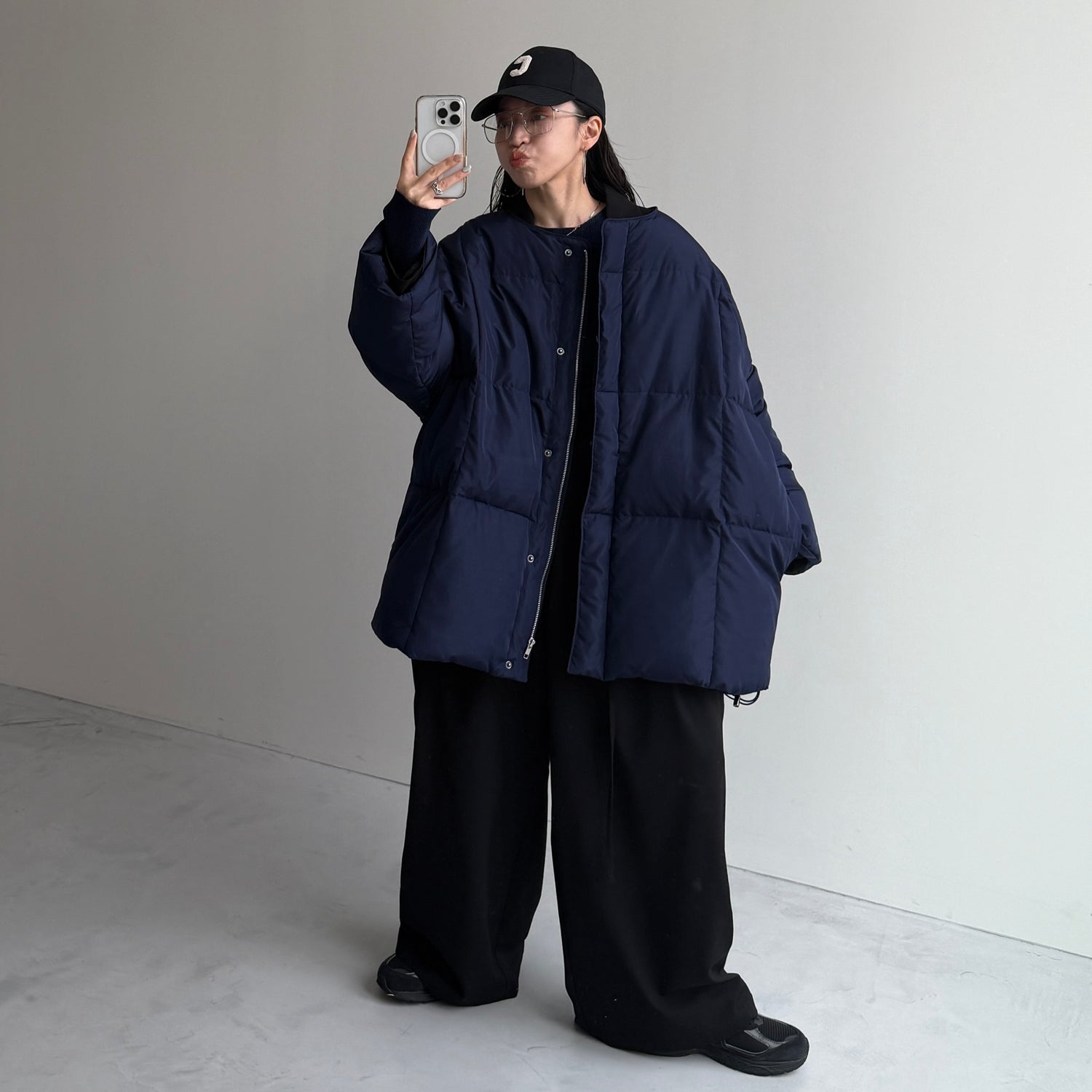 【選べるポケット】perfect silhouette down / navy