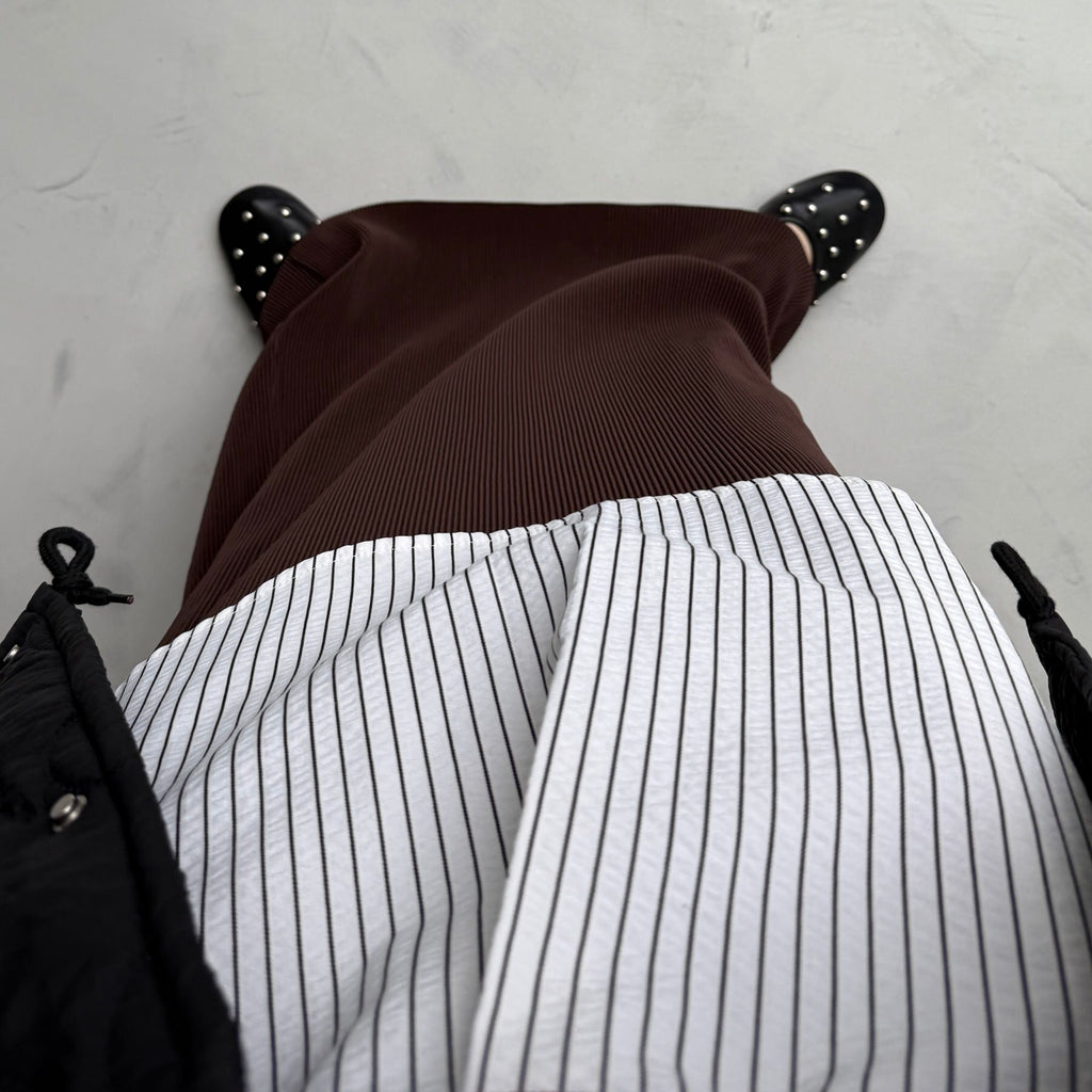【公式サイト限定カラー】daily daily super stretch pleats skirt / brown [FREE or LONG]