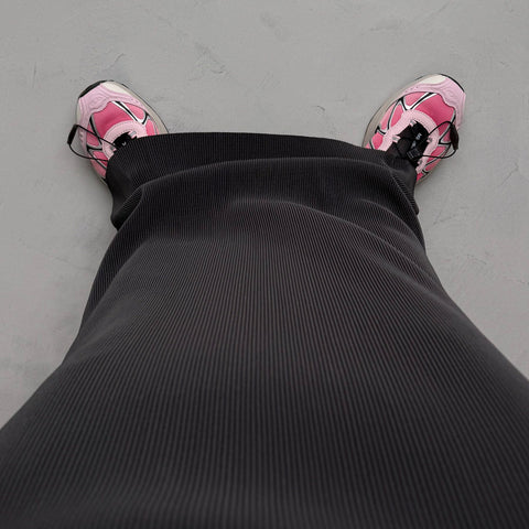 daily daily super stretch pleats skirt / charcoal [FREE or LONG]