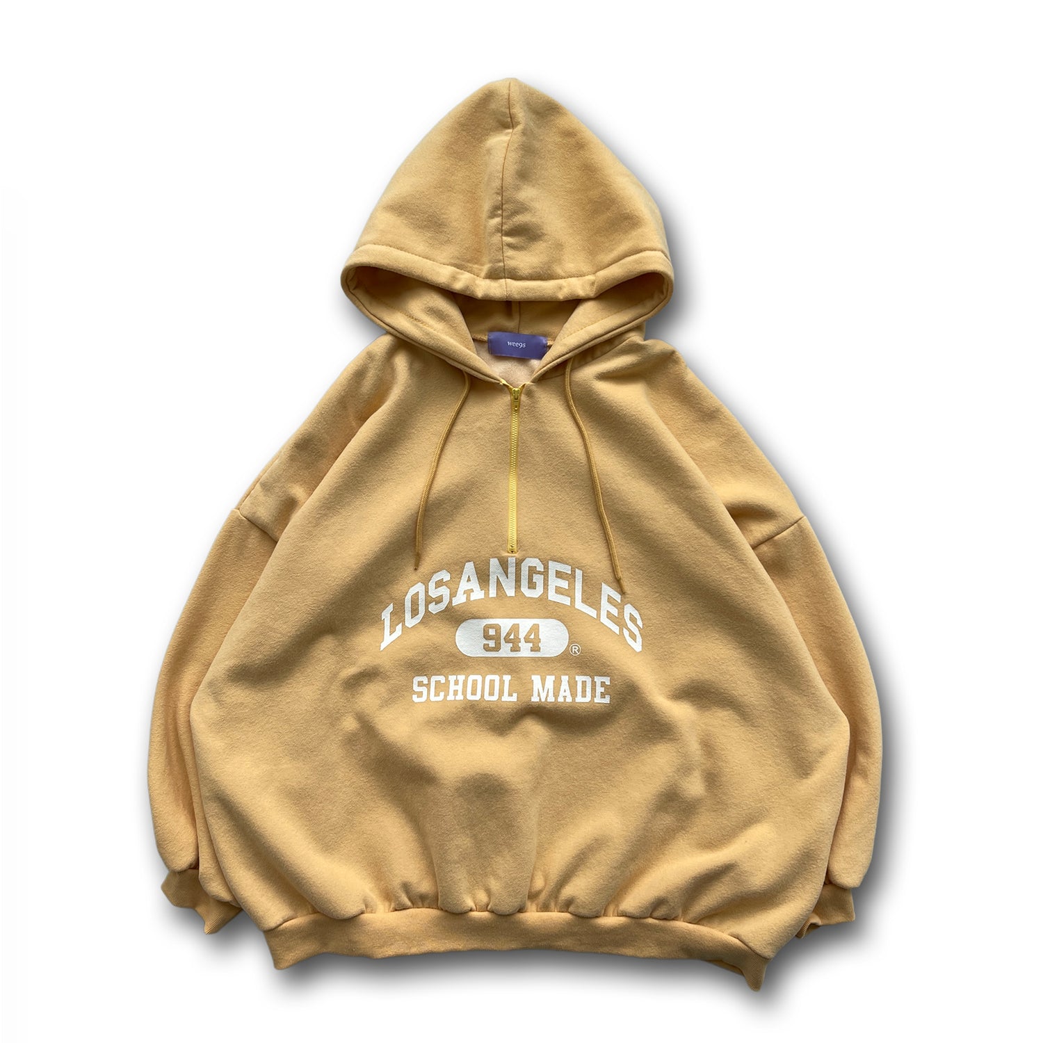 half zip loose hoodie / yellow