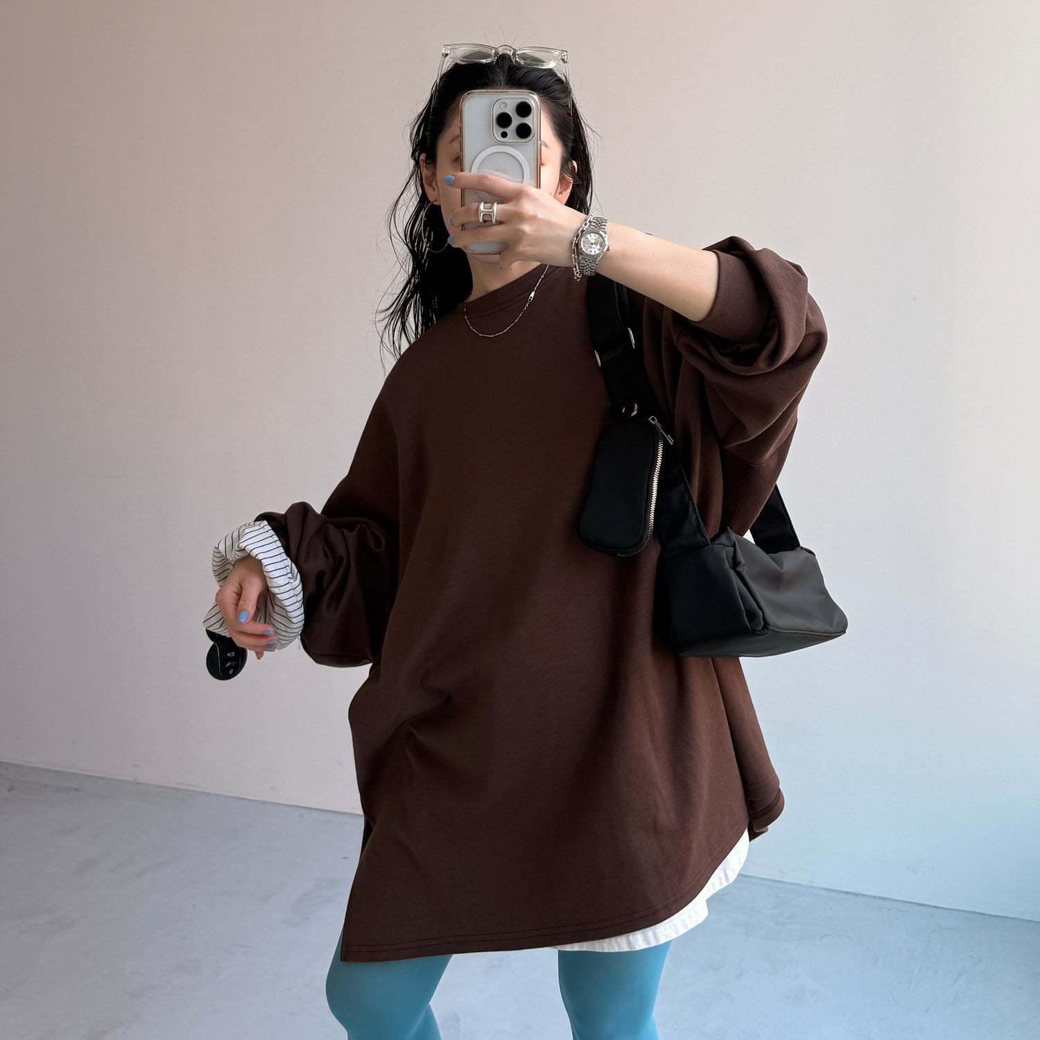 super loose light sweatee / brown