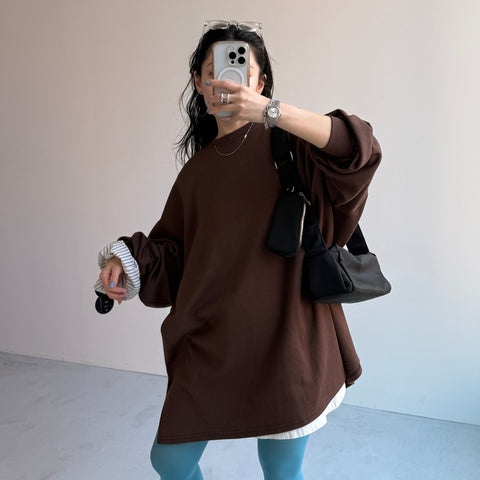 super loose light sweatee / brown