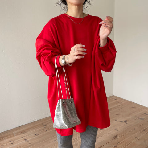 super loose light sweatee / red [3size]