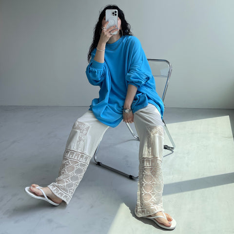 super loose light sweatee / turquoise [3size]