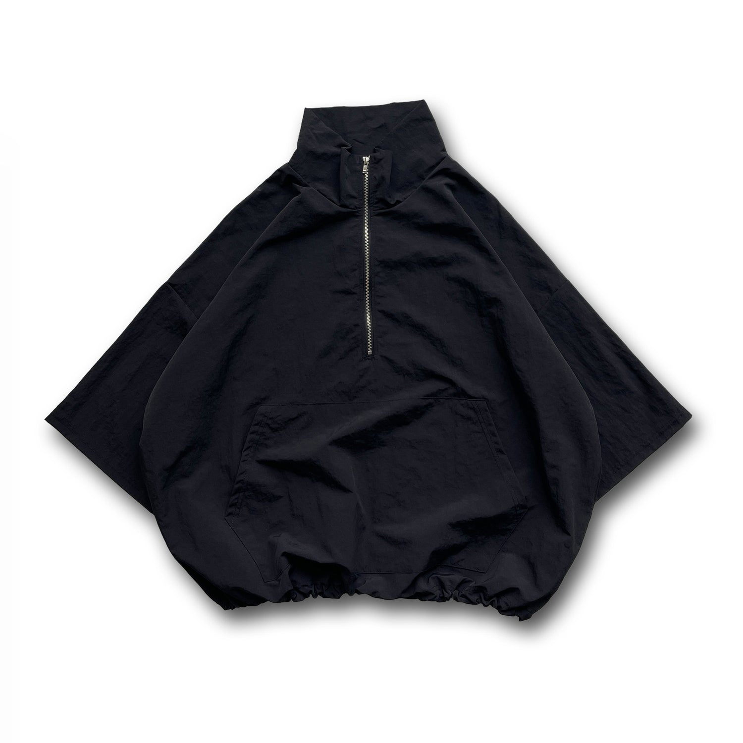 【2点SET】half zip nylon set up / black