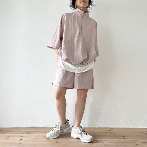 【2点SET】half zip nylon set up / pink
