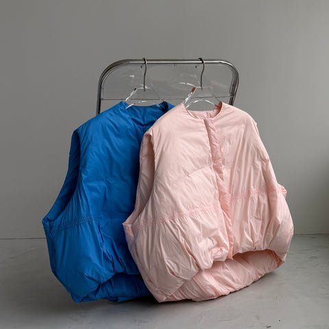 egg down vest / baby pink