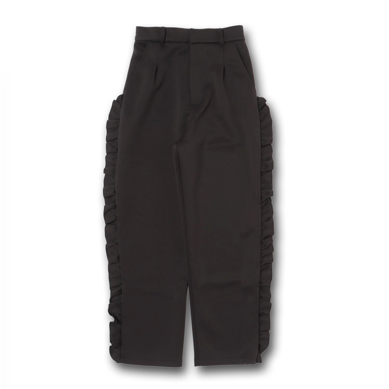 【SAMPLE】side frill whip pants / black
