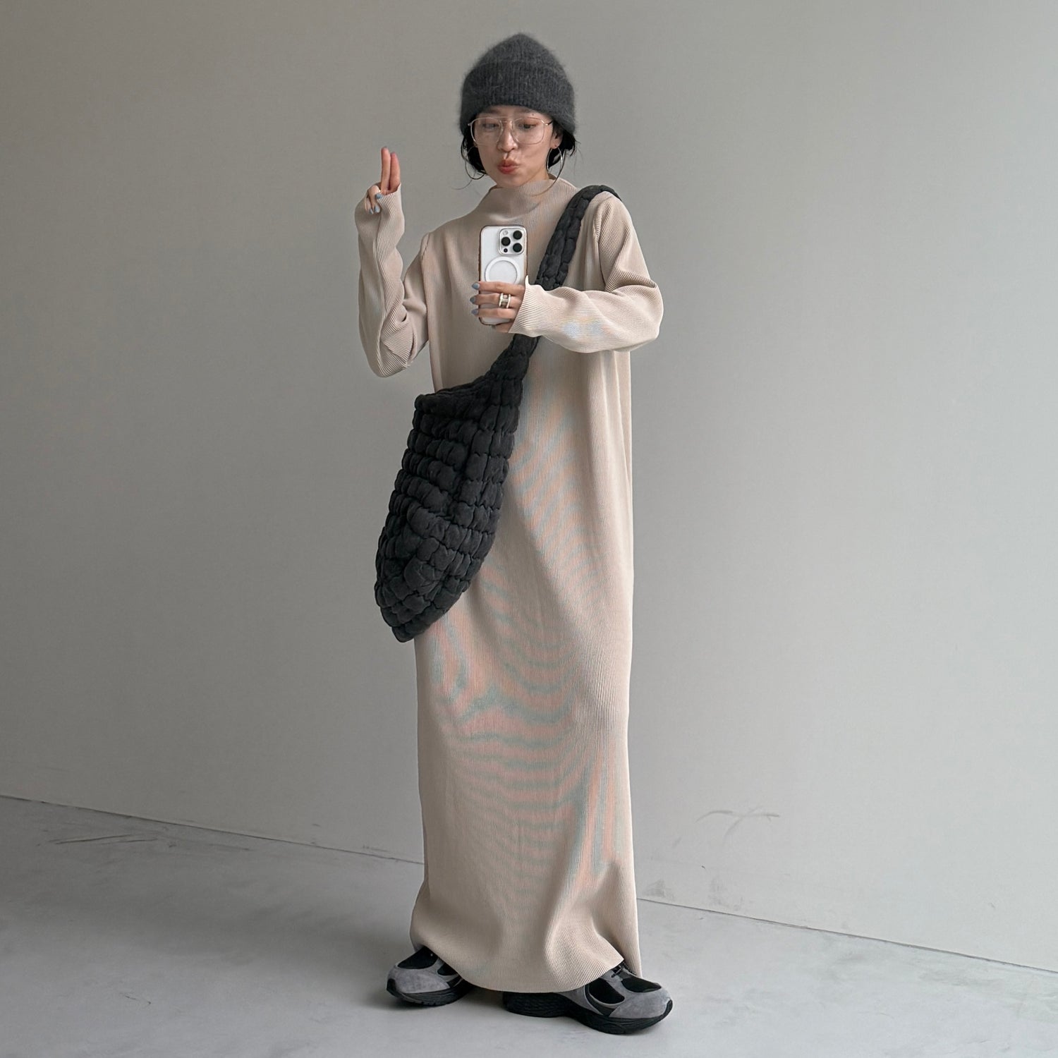 daily daily super stretch pleats one piece / ivory [FREE or LONG]プチハイ