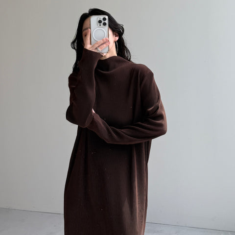 daily daily super stretch pleats one piece / brown [FREE or LONG]