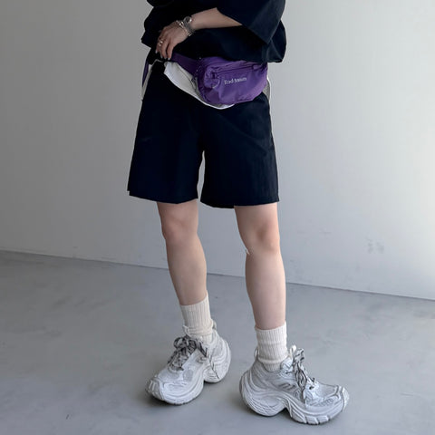 nylon half pants / navy