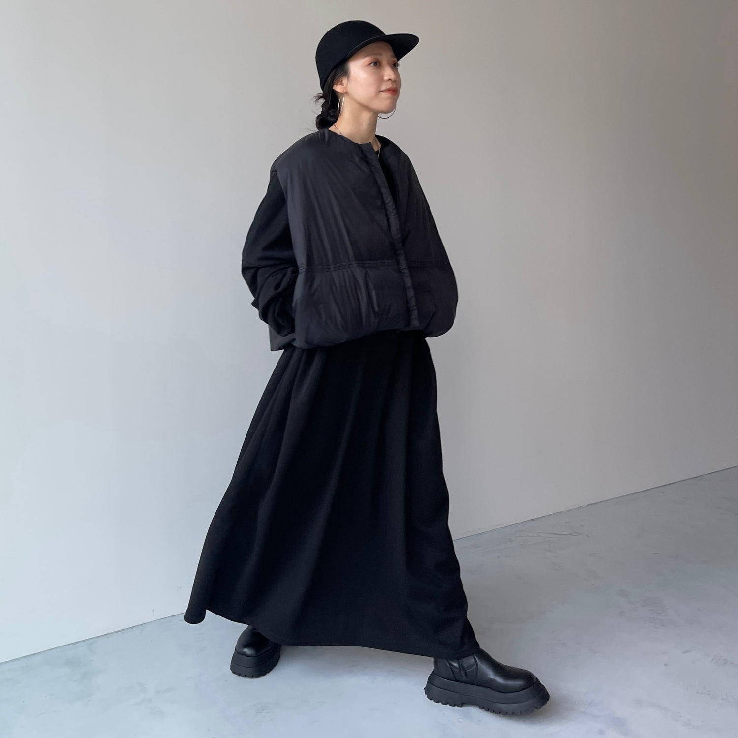 super loose light sweatee one piece / black [3size]