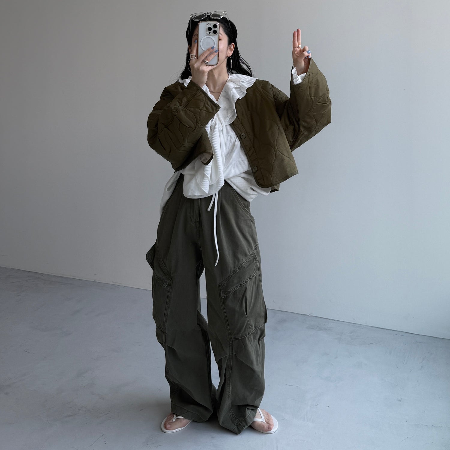 vintage like curve cargo pants / khaki