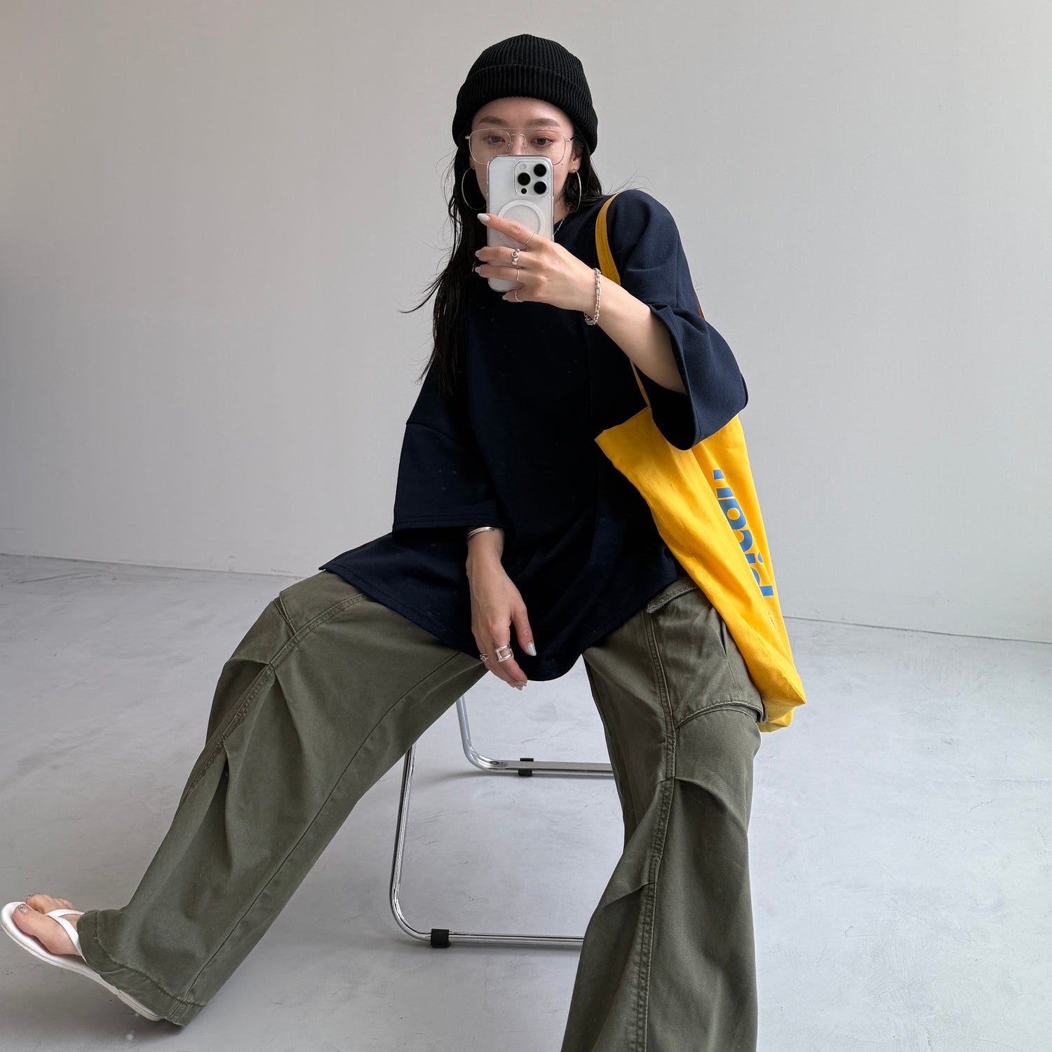 vintage like curve cargo pants / khaki