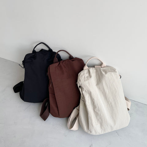 2way nylon backpack / brown