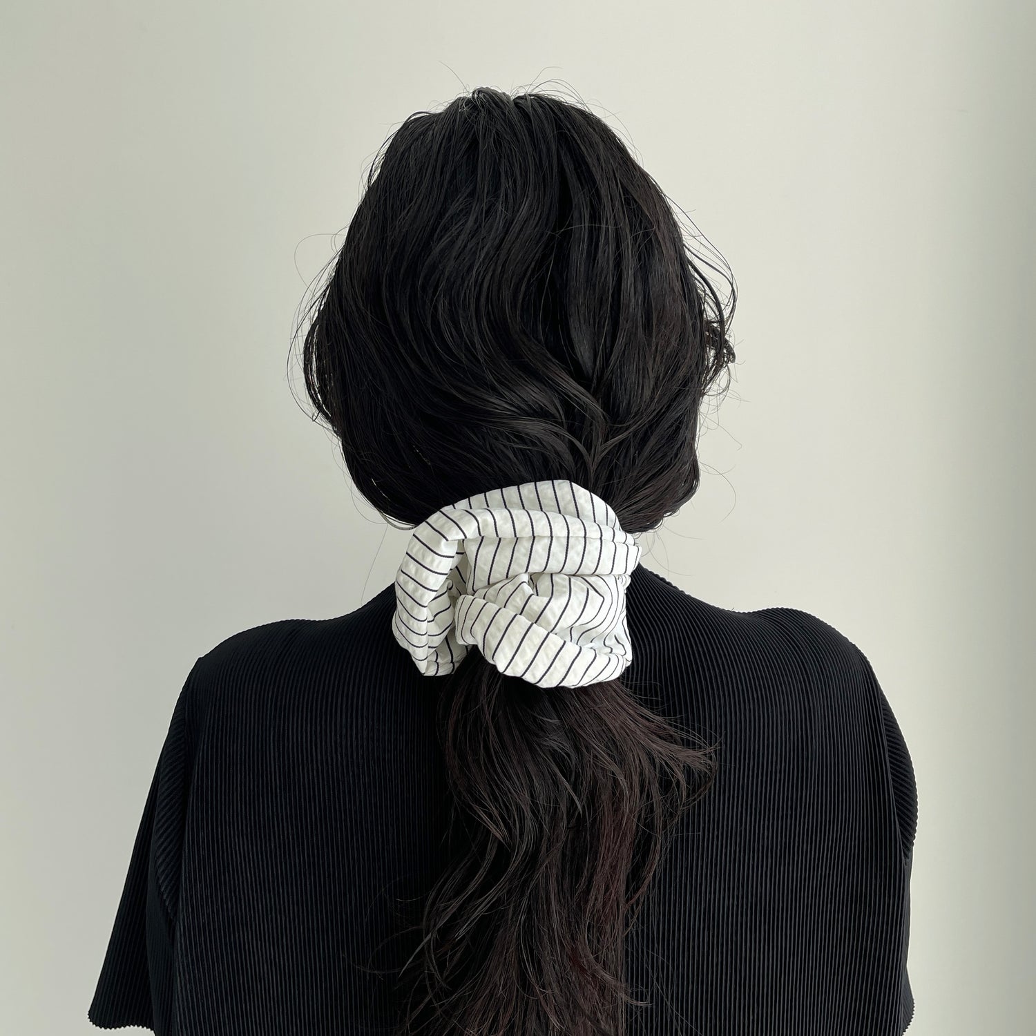 【2点SET】pouch chouchou × over size no collar seersucker shirt