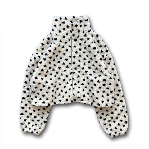 heart boa jacket / ivory