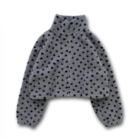 heart boa jacket / gray