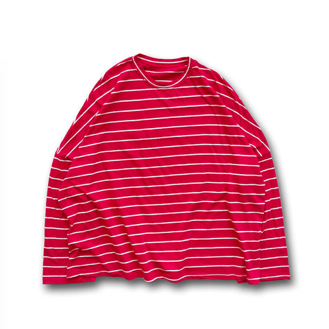 【SAMPLE】nice border long tee / red