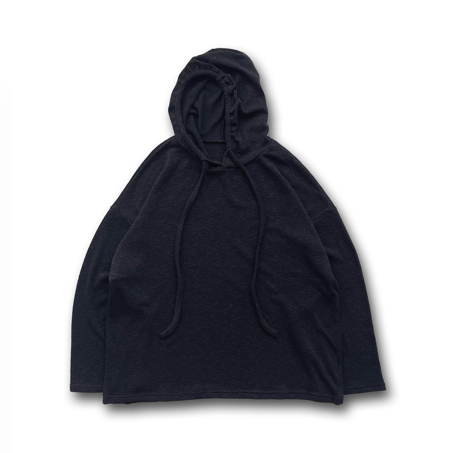 【SAMPLE】sheer hoodie long tee / black