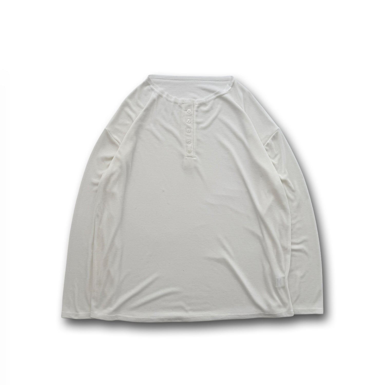 【SAMPLE】softy touch button tee / white