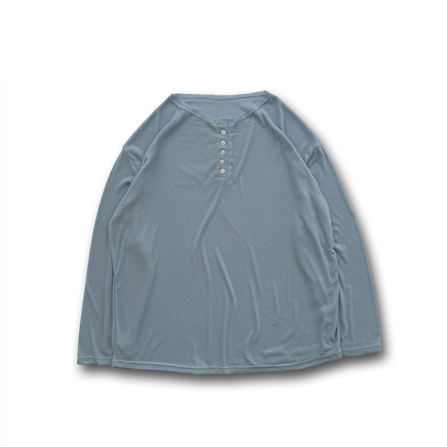 【SAMPLE】softy touch button tee / blue