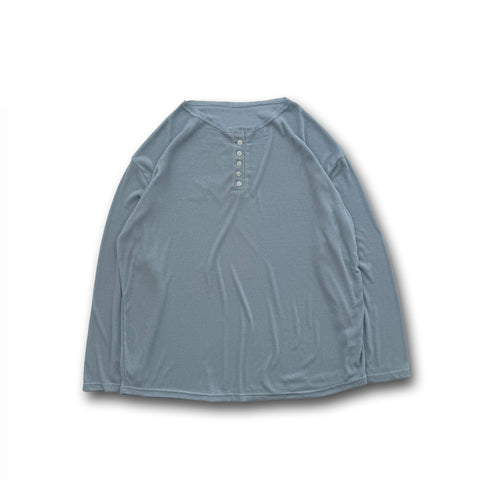 【SAMPLE】softy touch button tee / blue