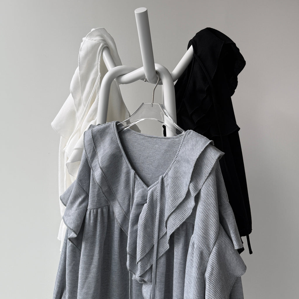WAFFRILL TOPS / gray [ 袖タック有 or 無 ]