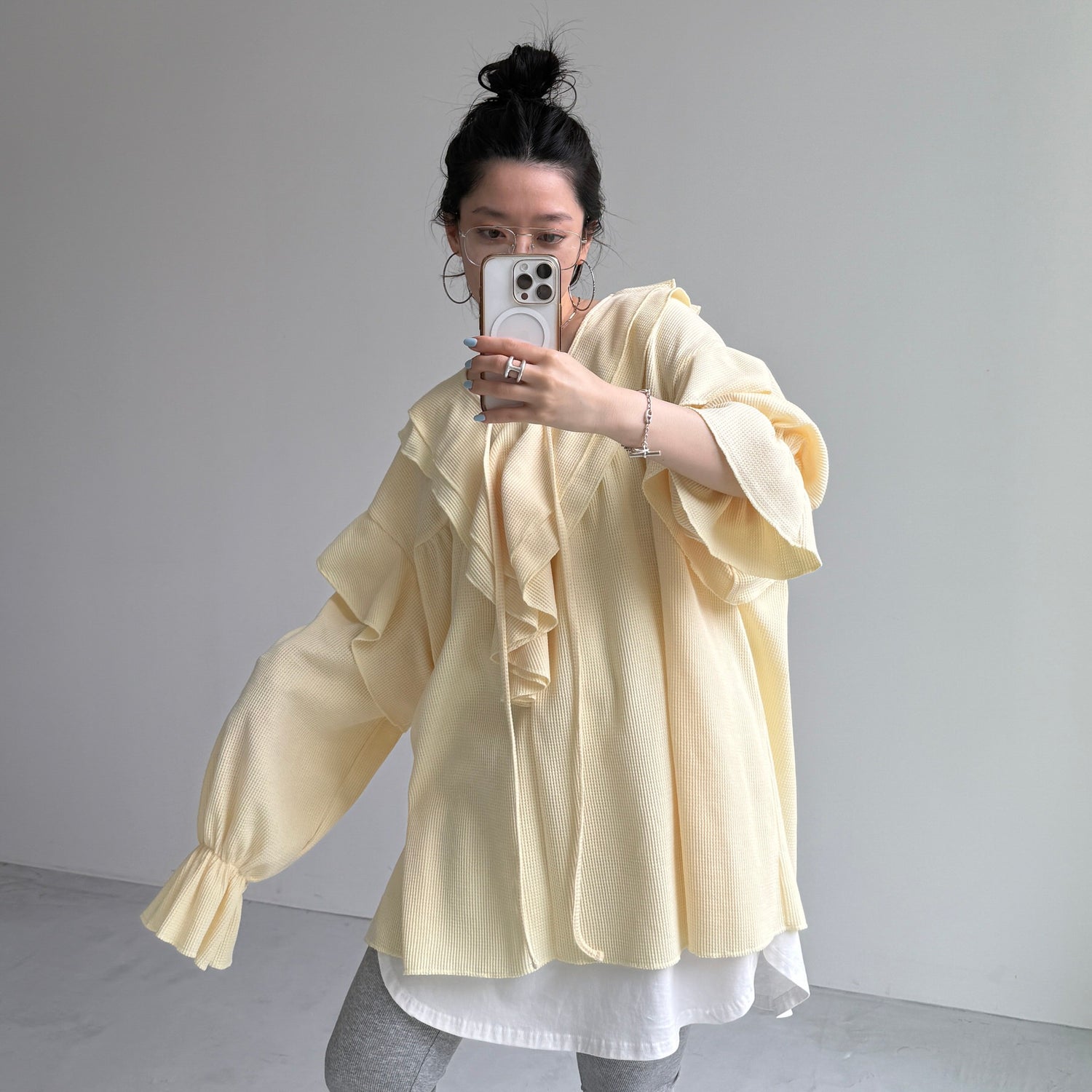 WAFFRILL TOPS / light yellow