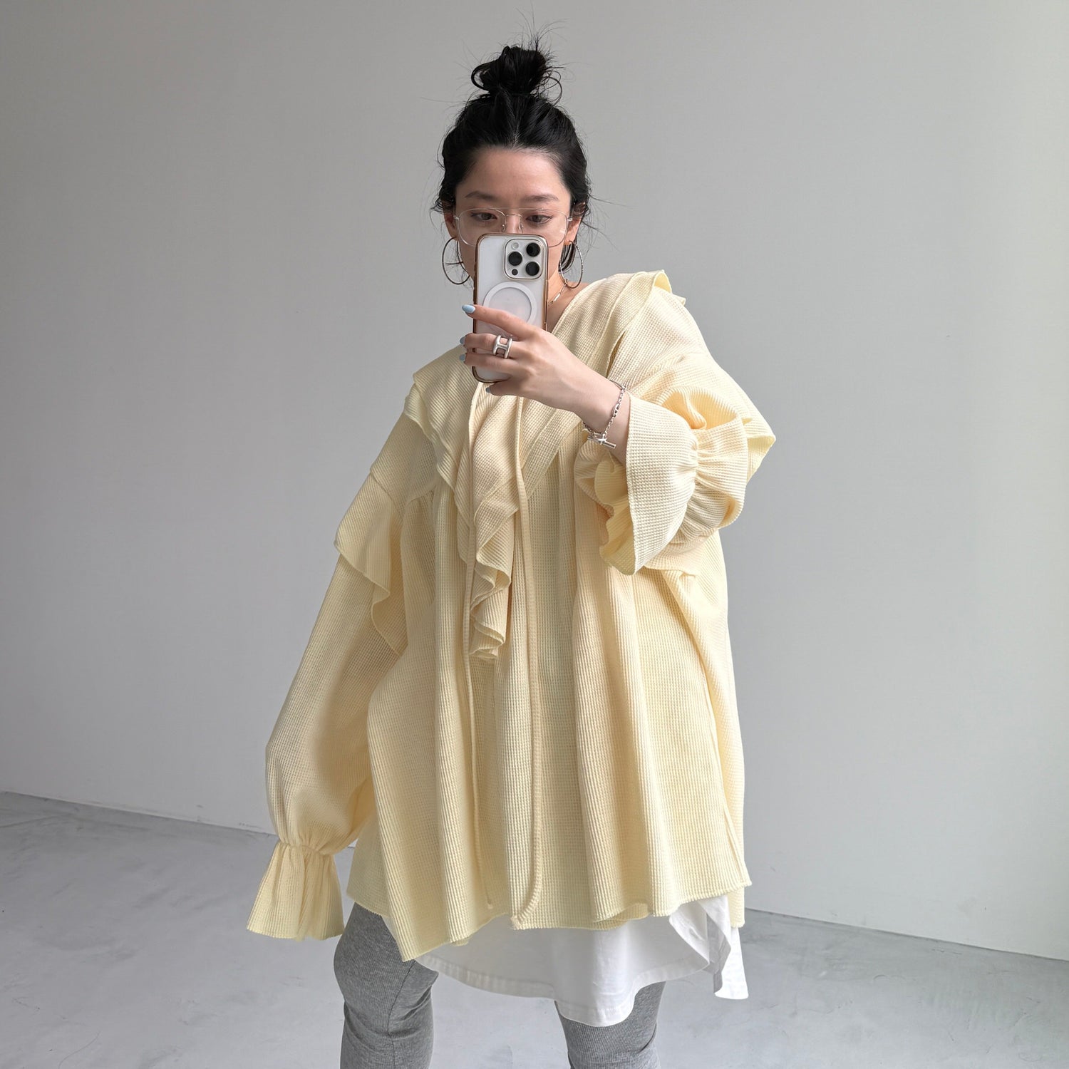 WAFFRILL TOPS / light yellow