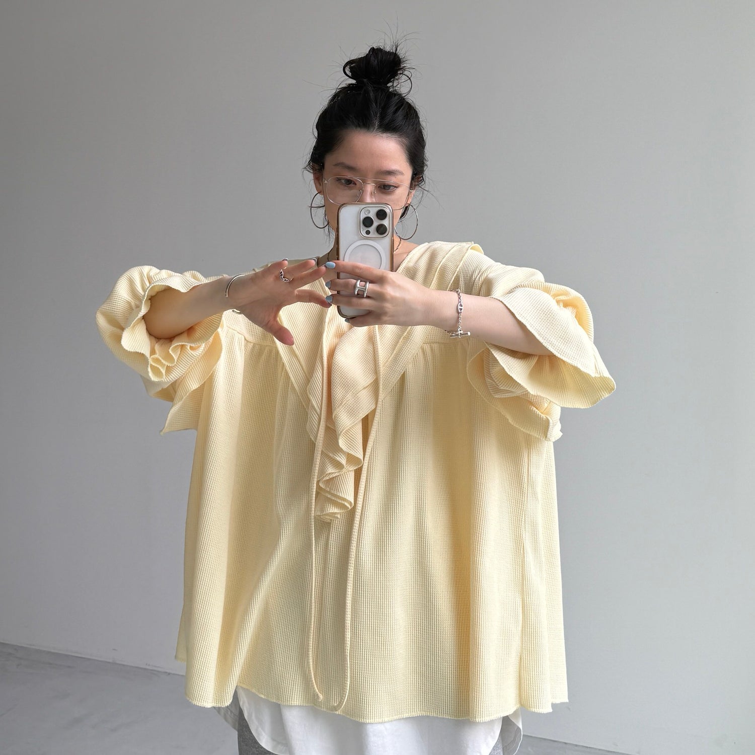 WAFFRILL TOPS / light yellow