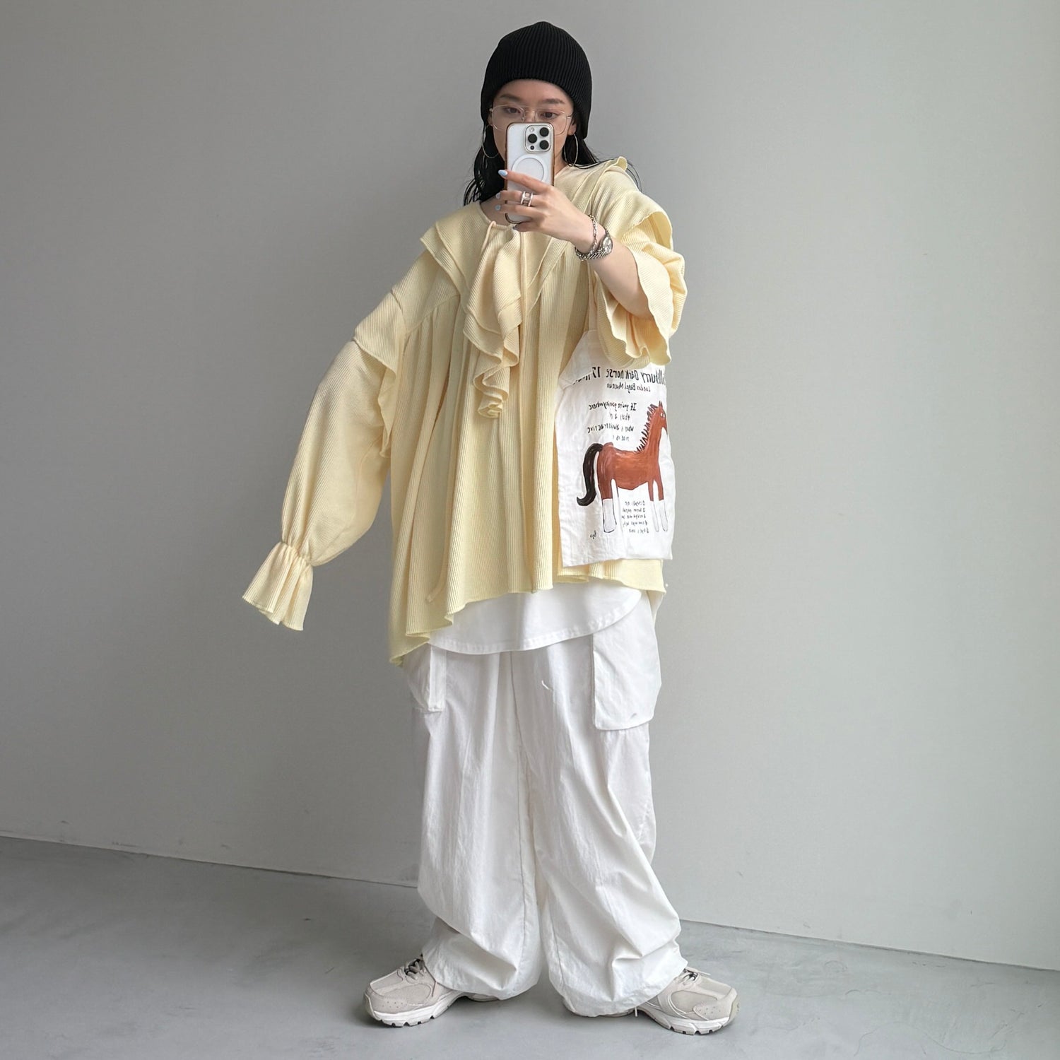 WAFFRILL TOPS / light yellow