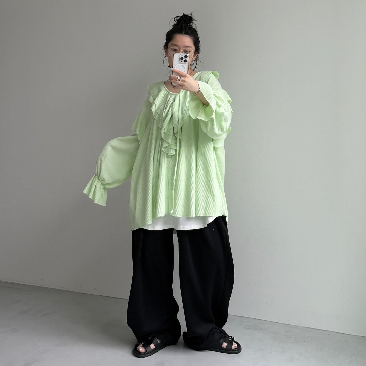 super loose sweat pants / black