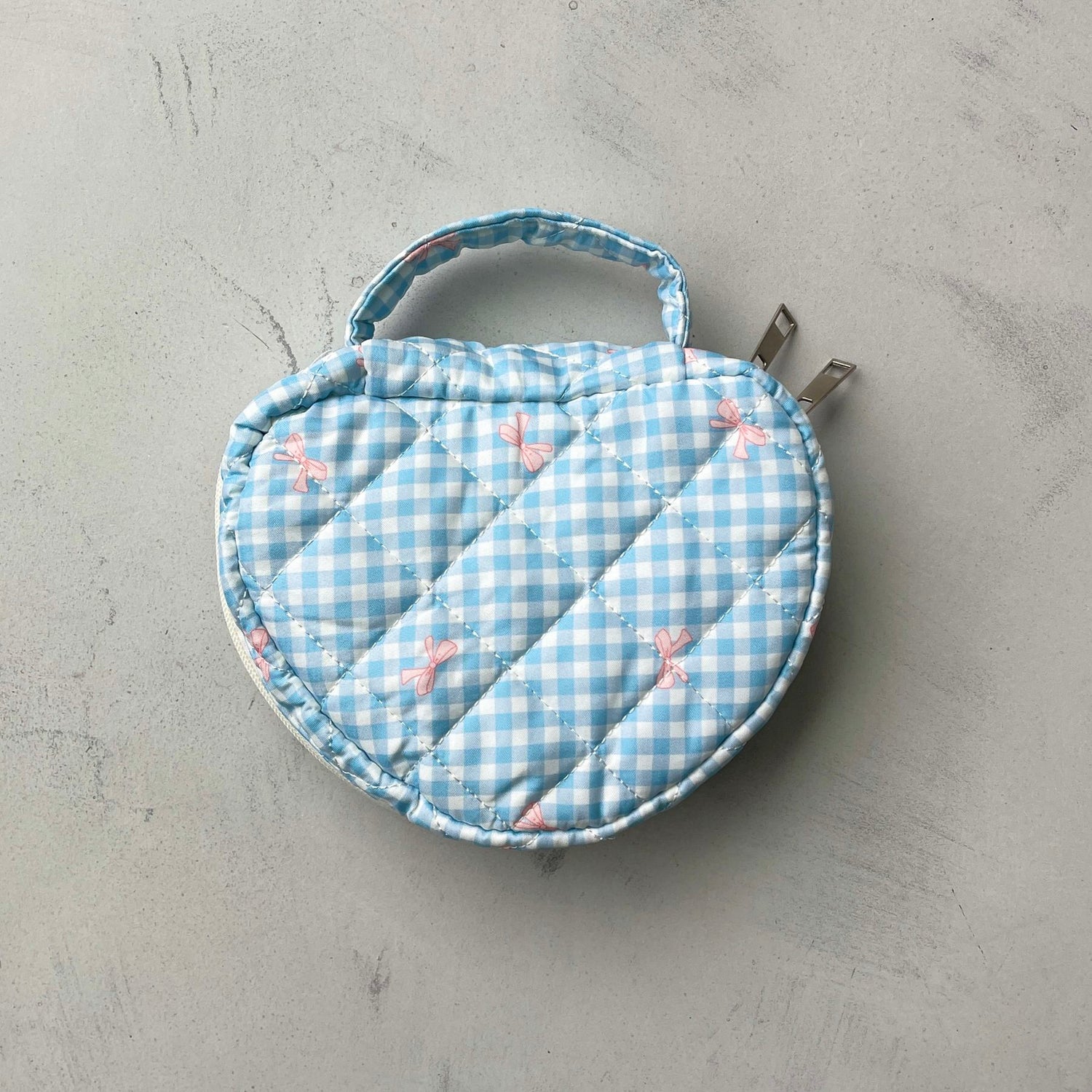 gingham check quilting pouch