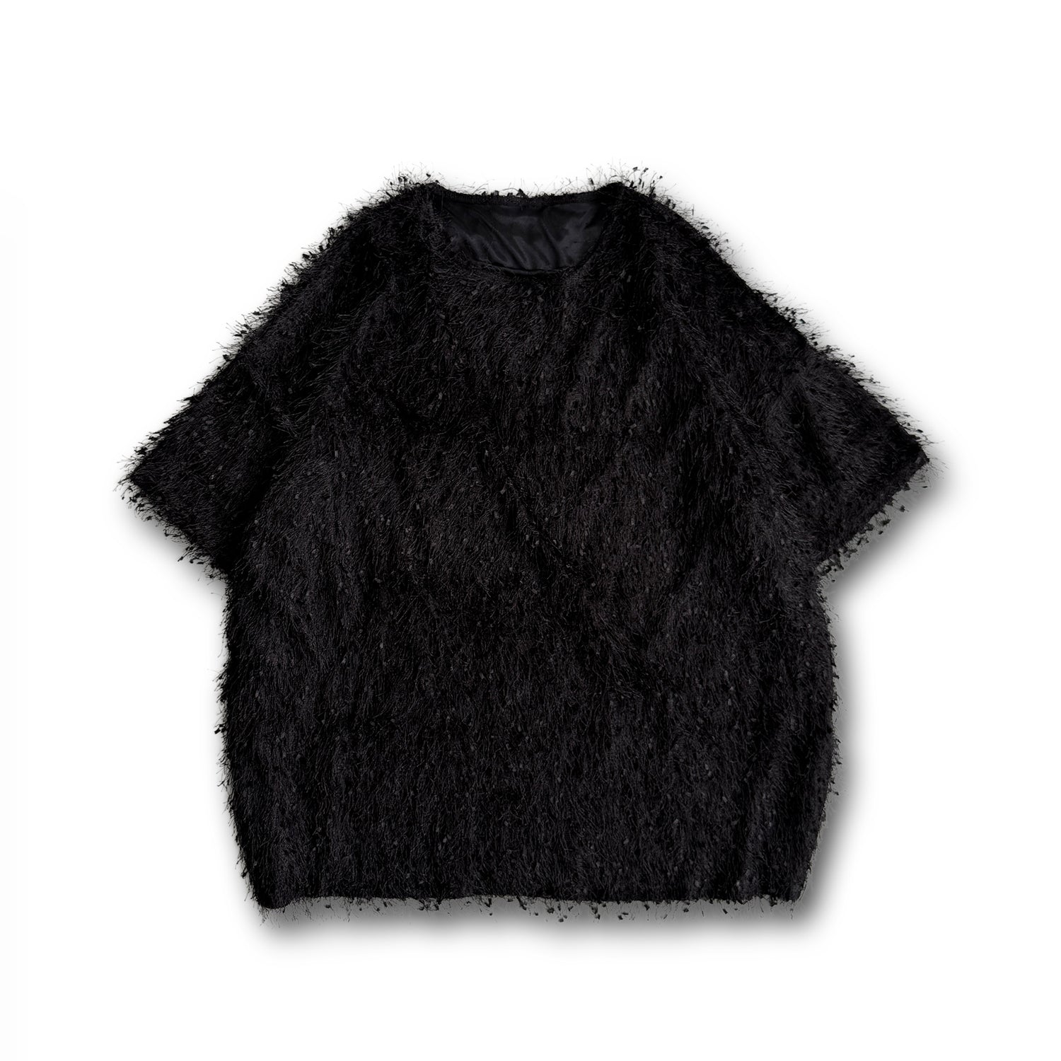 fringe mop tee / black