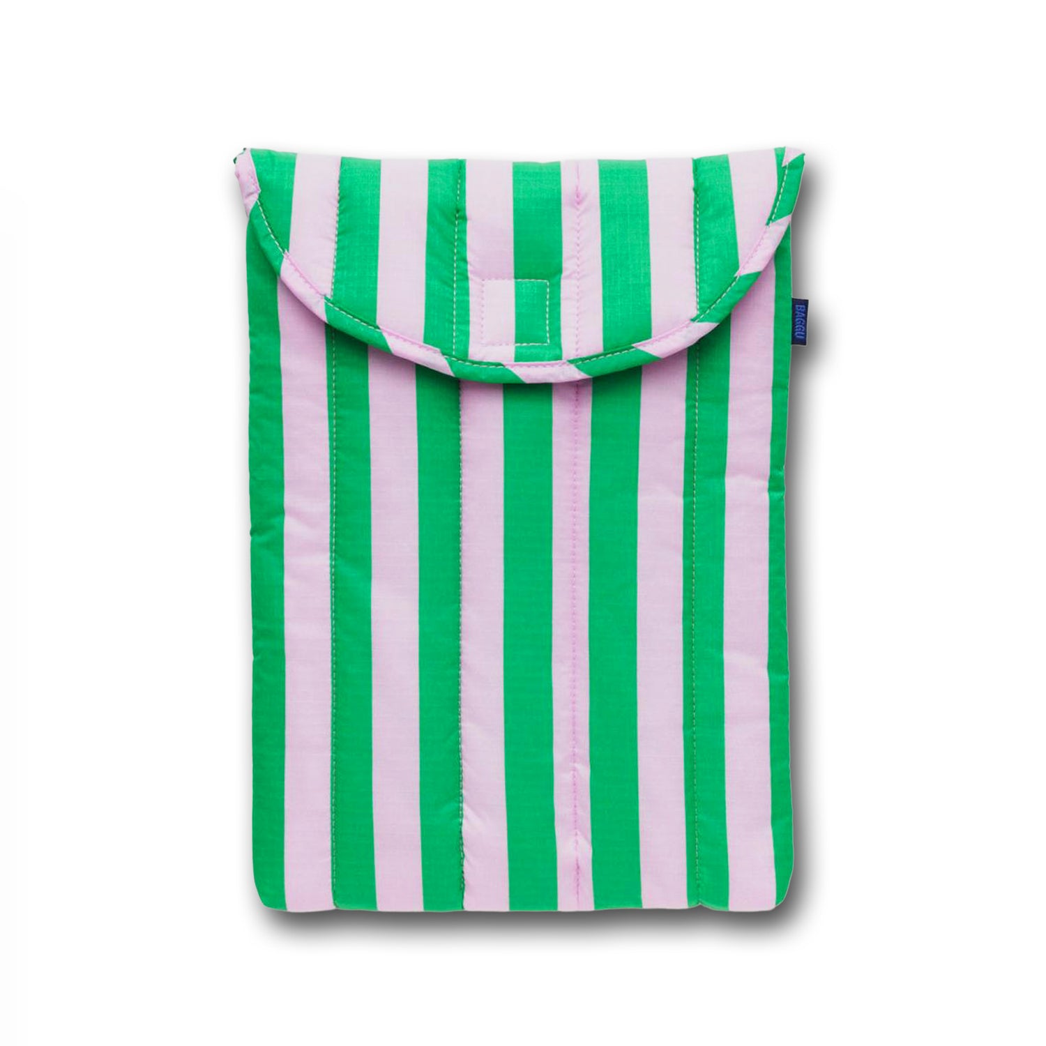 BAGGU Puffy Laptop Sleeve / pink × green