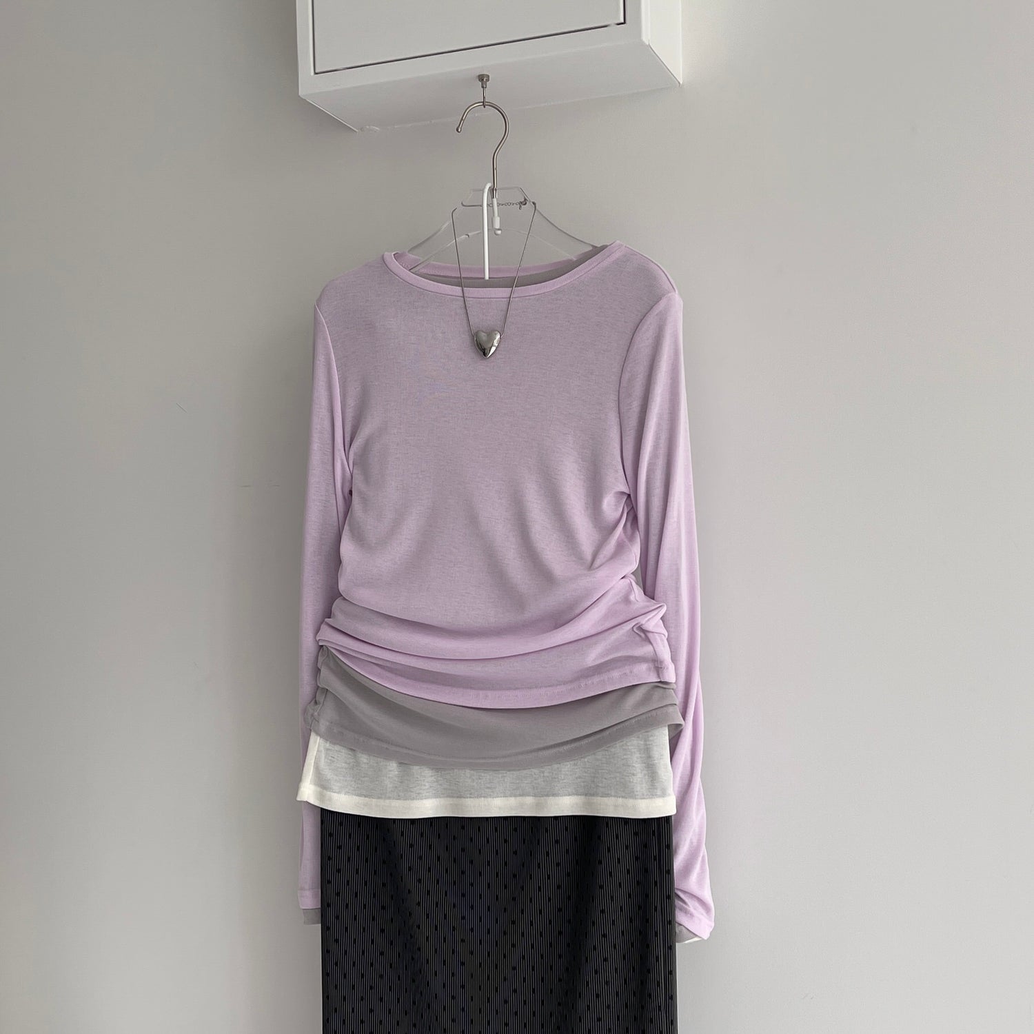 KASANE sheer tee / gray