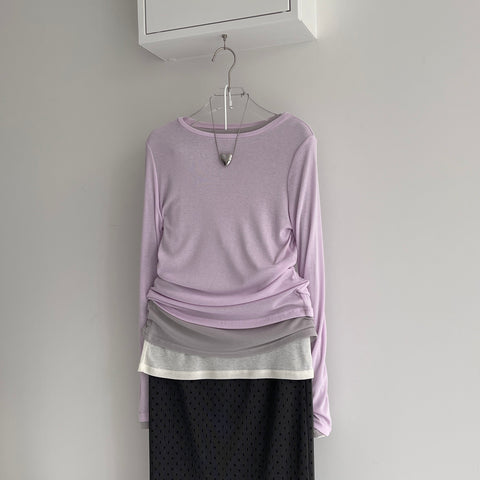 KASANE sheer tee / pink