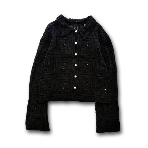 【SAMPLE】mesh cardigan / black