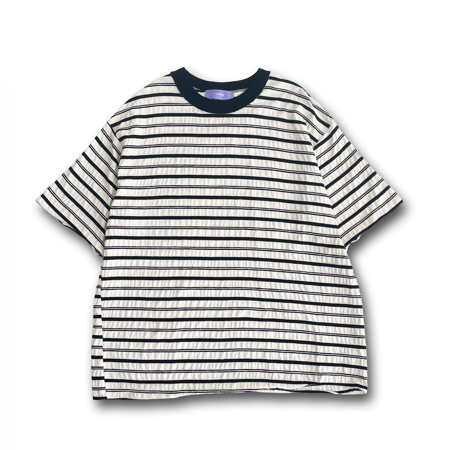 【SAMPLE】loose border tee / black