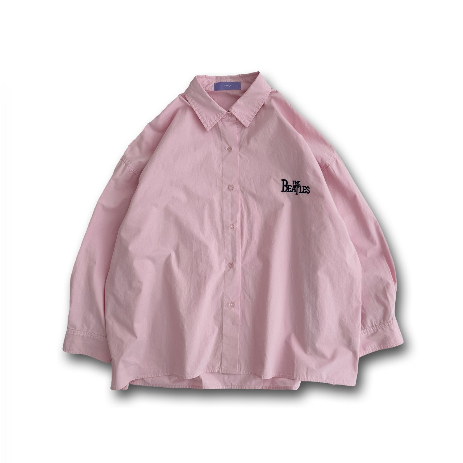 【SAMPLE】over size logo color shirt / pink