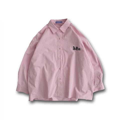 【SAMPLE】over size logo color shirt / pink