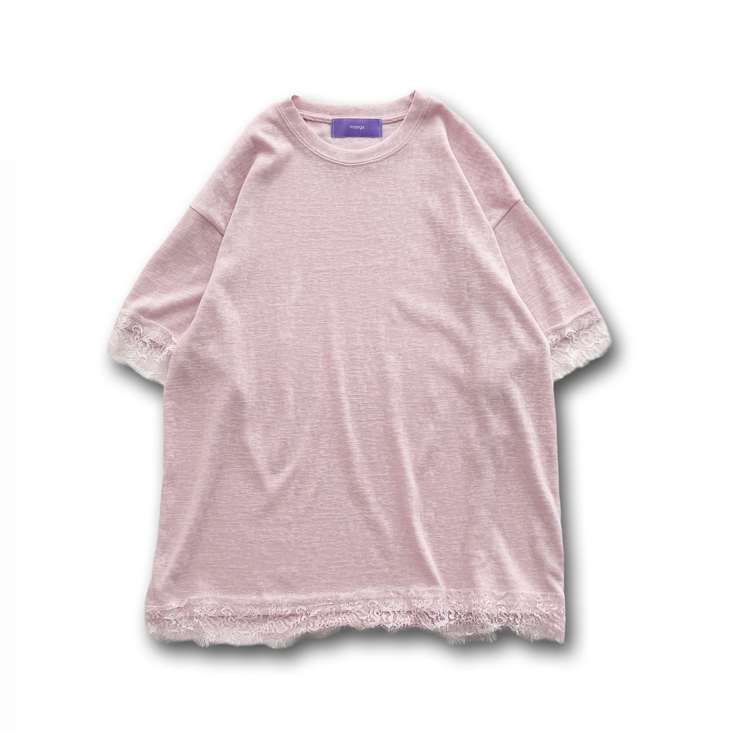 【SAMPLE】lace loose tee / pink