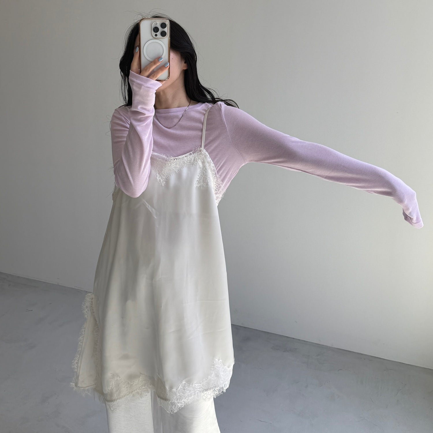KASANE sheer tee / pink