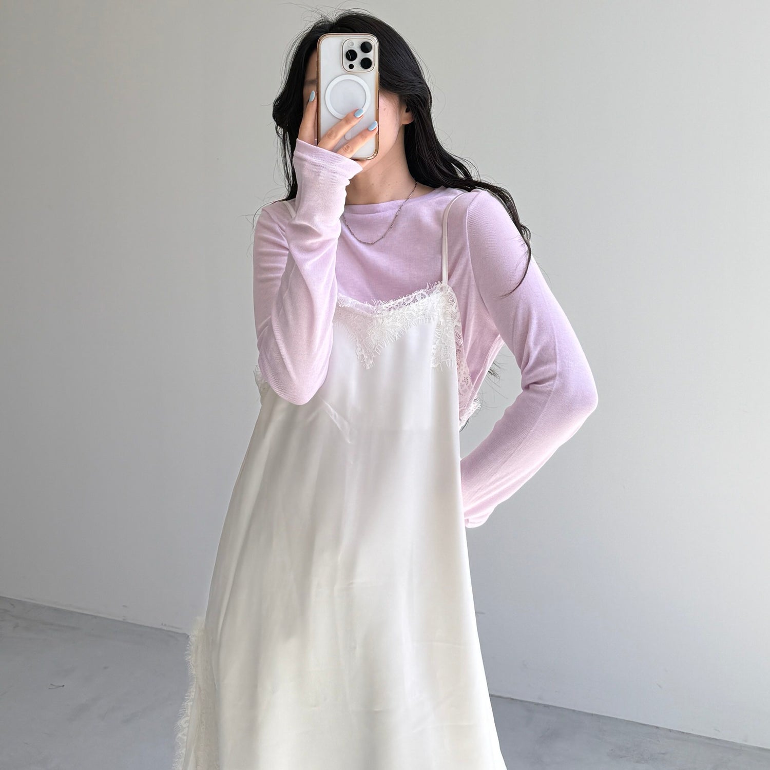 KASANE sheer tee / pink