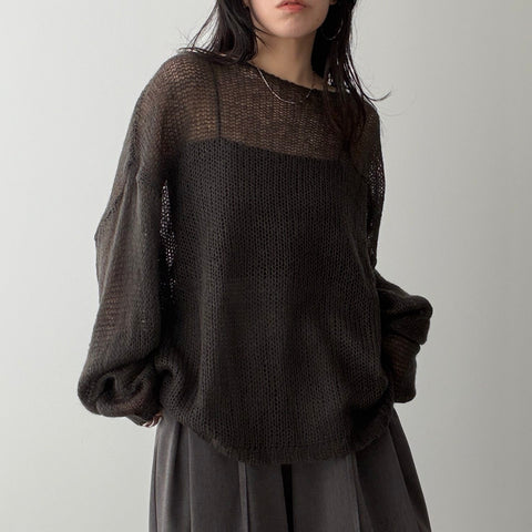 cinnamon mesh knit / charcoal
