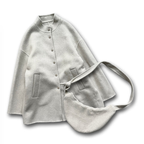 winter wool coat set / ivory