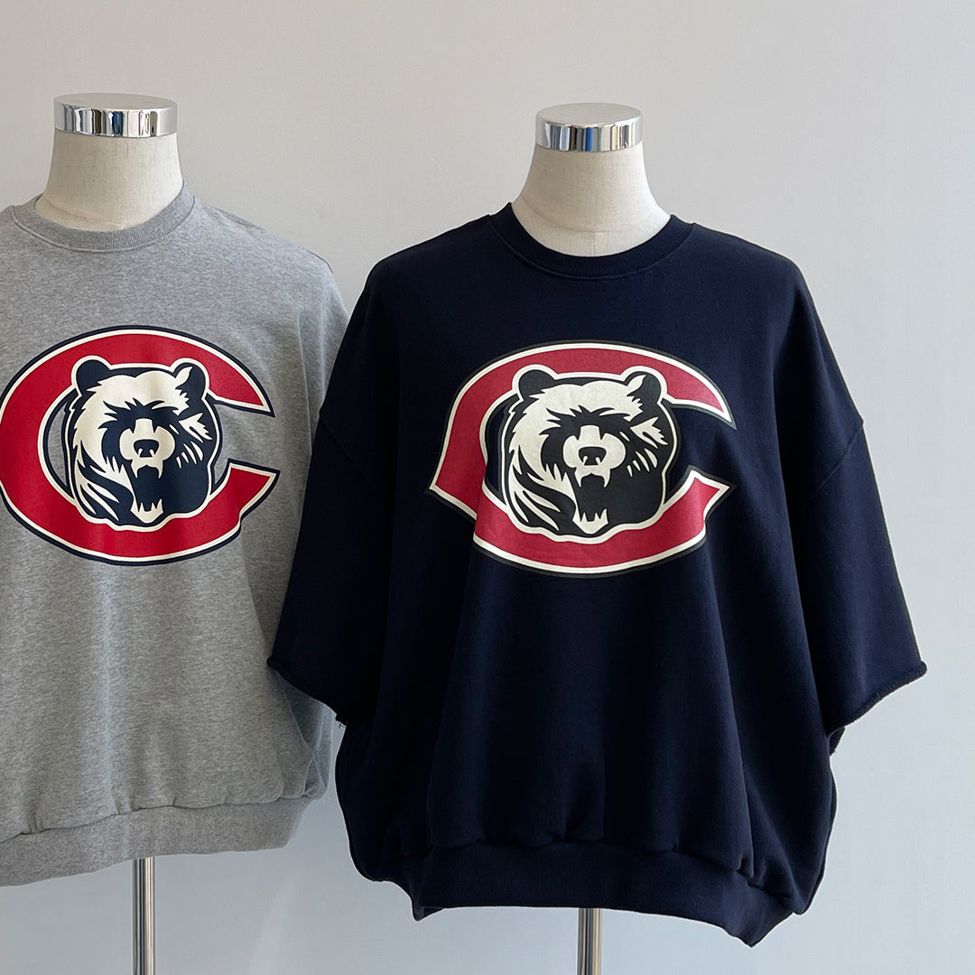 "KUMA" half sleeve sweat / navy