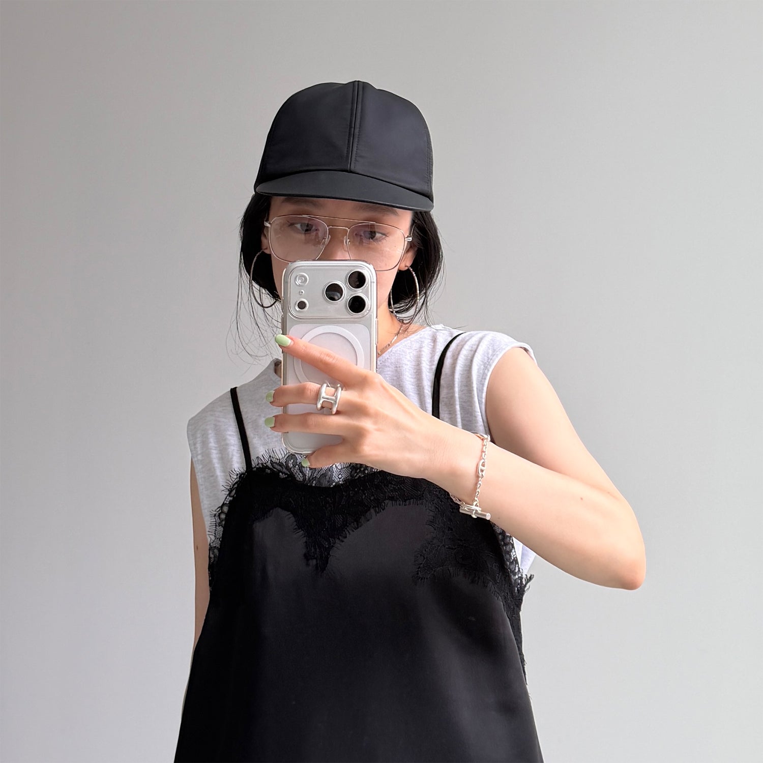 smooth nylon cap / black