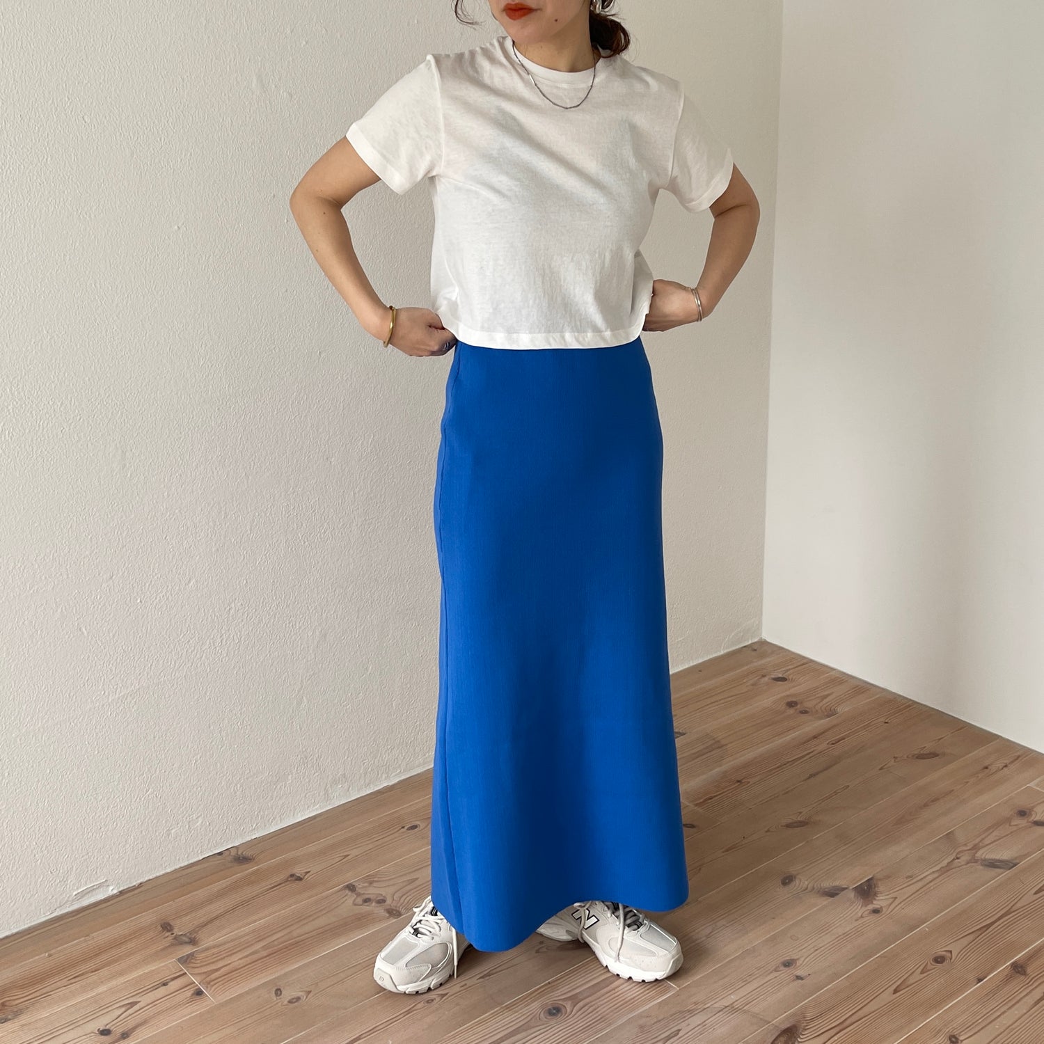 daily daily 2way knit skirt / blue